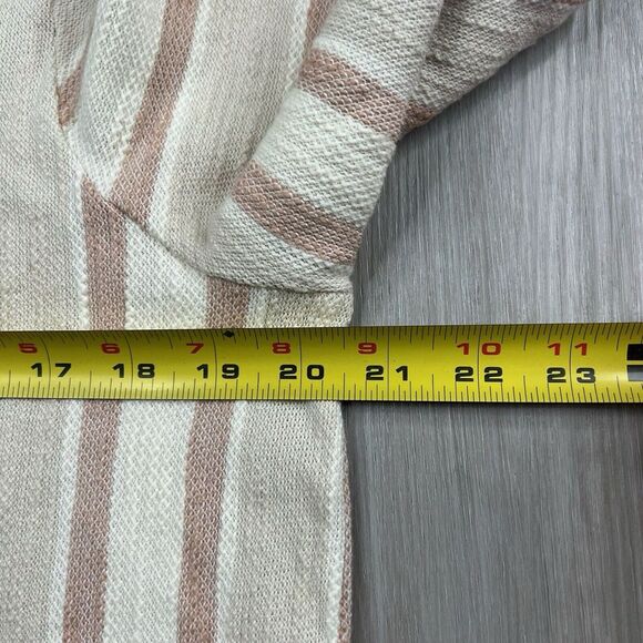 Faherty Day tripper Hoodie Striped Neutral Cotton Oversized Women's Size S Small - Picture 9 of 11